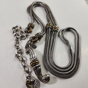 #2568, VTG  RETIRATED, BRIGHTON  ORNATE SNAKE CHAIN BELT WITH HEART MOTIF, ADJUS